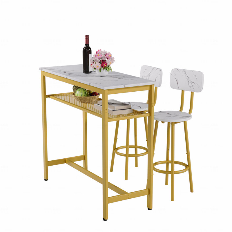 Ensemble de table de salle à manger avec 2 tabourets de salle à manger, 3 comptoirs de hauteur pour la cuisine, le salon et le petit appartement