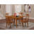 5 Piece Kitchen Table & Chairs Set Includes a Rectangle Dining Table with Butterfly Leaf and 4 Dining Room Chairs, Saddle Brown-49668541