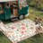  Washable 6X9 White Floral Outdoor Rug, Non Slip Quick-Dry Mesh Rug for Deck Backyard-1471593920-1471089678