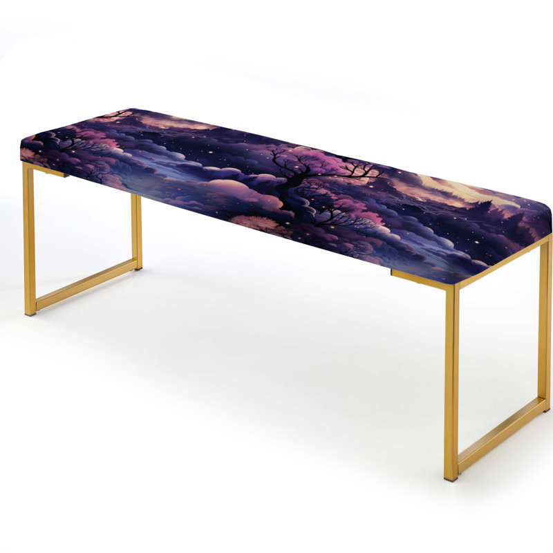 Dusky Dreamscapes Moody Patterns - Banc rembourré floral doré
