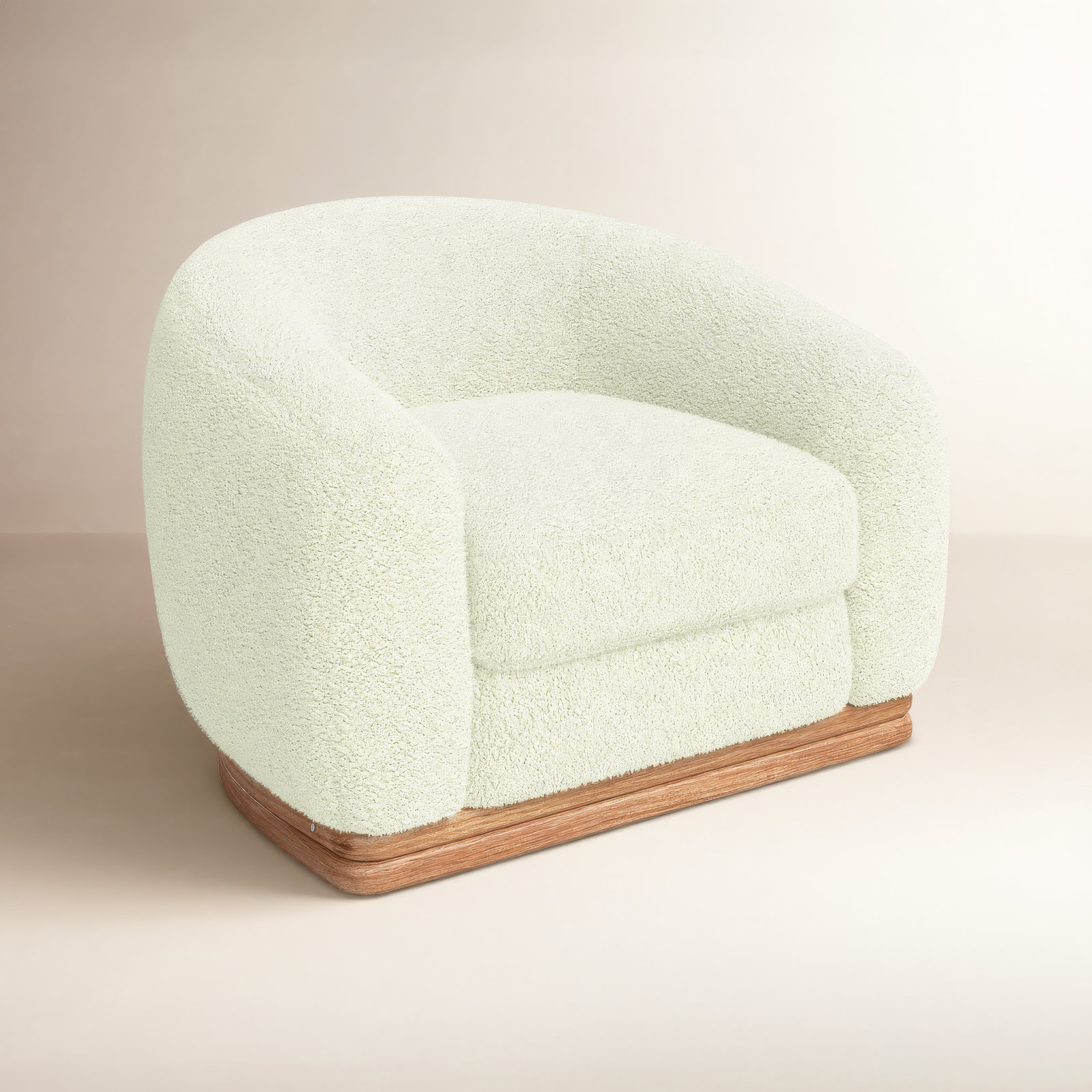 Galette Lounge Chair, Cream Sherpa