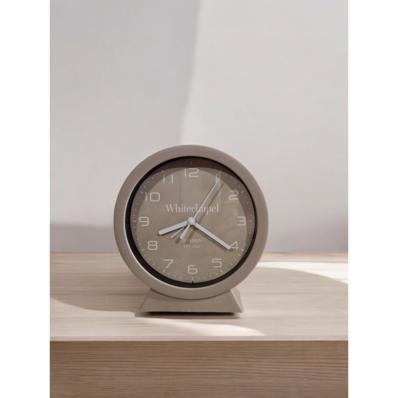 Geko Quartz movement / Crystal Tabletop Clock, Taupe