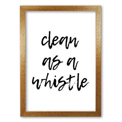 Bathroom 'Clean As a Whistle' Textual Art