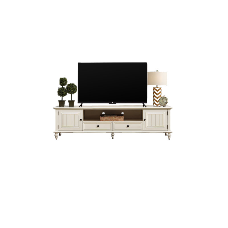 Meuble télé de style moderne, Crème, L 78,74 po x P 15,74 po x H 21,65 po