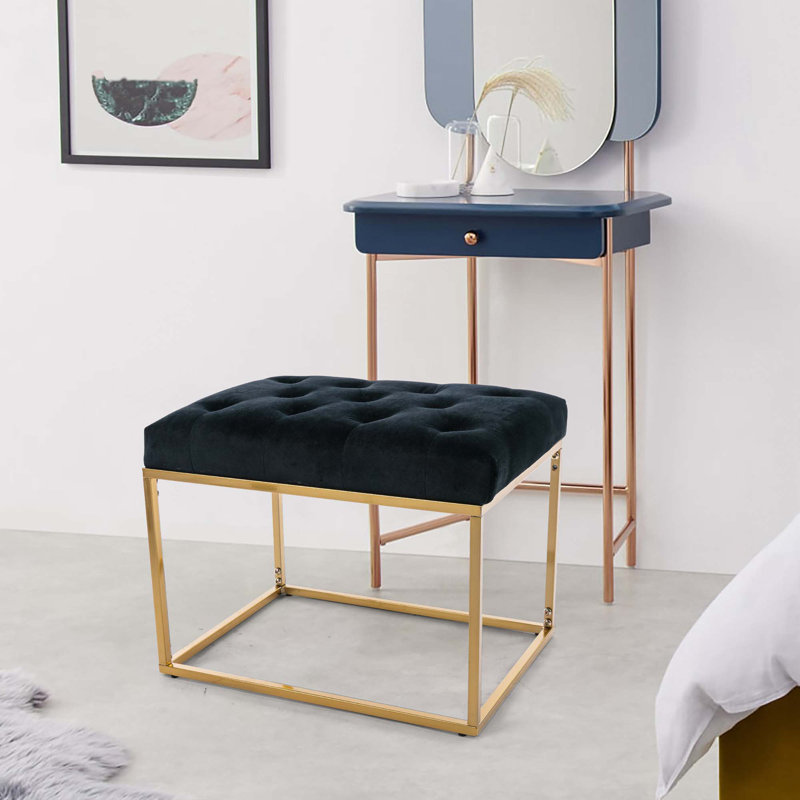 Repose-pieds de salon Mercer41, Velours noir