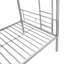 Lit superposé en métal argenté - Produit économiseur de chambre à coucher de style moderne, structure en acier robuste, performance silencieuse et stable, environnement sonore, capacité de roulement élevée, escalier sécuritaire inclus, installation simple au-dessus,
