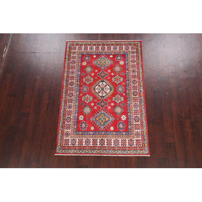 One-of-a-Kind 4'0" X 5'11" New Age Wool Area Rug in Red
