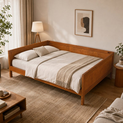 Wood Daybed Frame, Wooden Day Bed with Slat Support