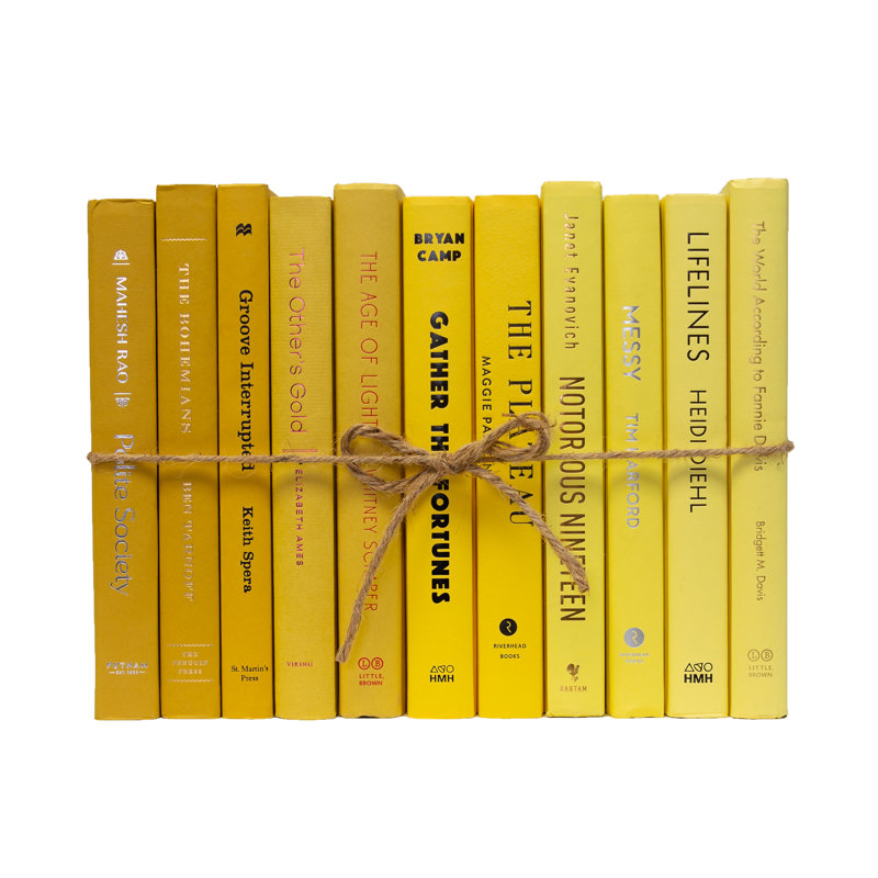 Livres décoratifs - Ensemble de livres - 1 pied de livres jaunes, Daffodil Ombré