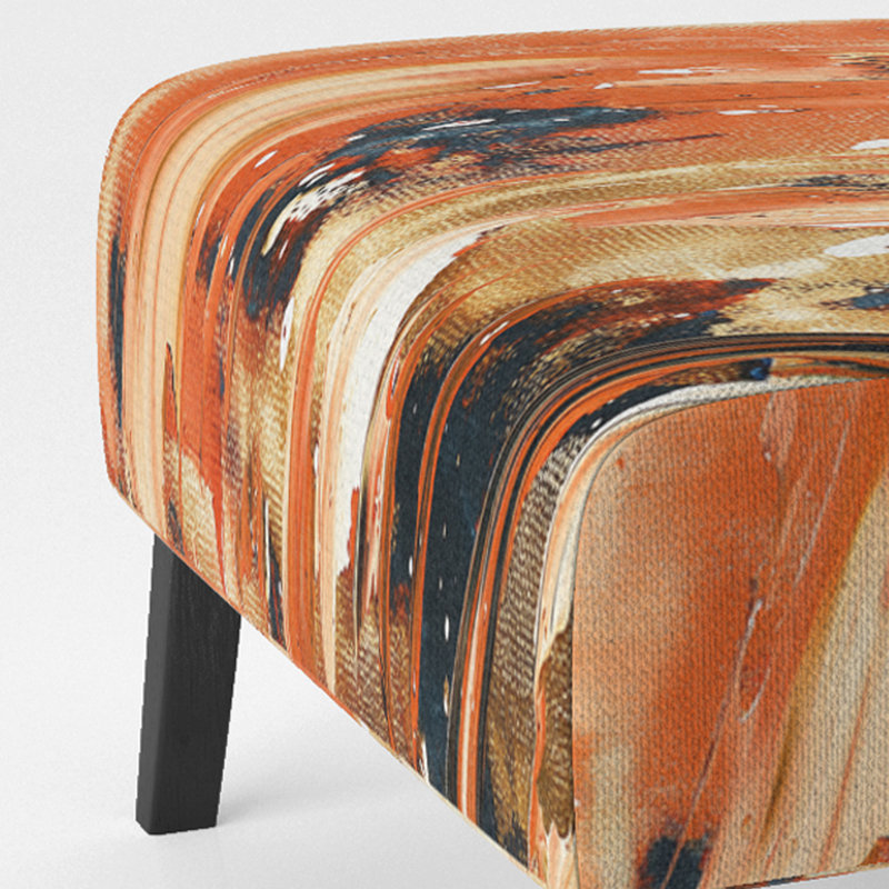 Fauteuil de chambre moderne rembourré en velours Brechta Vibrant Curve Design II, Orange