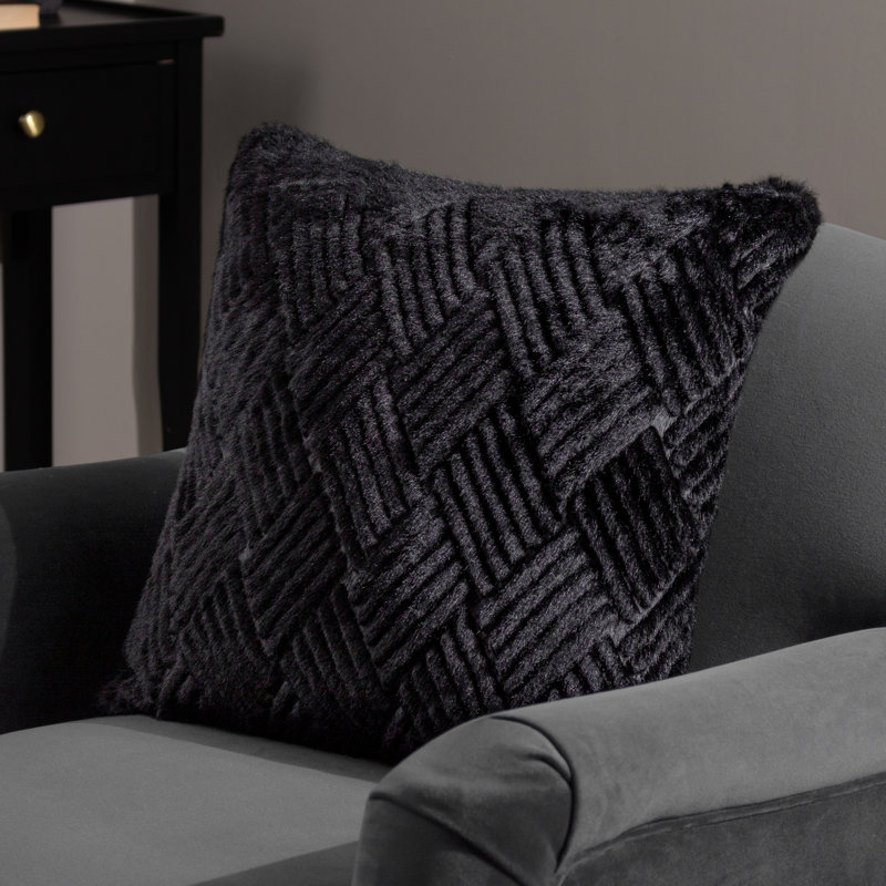 Lamptrai Square Throw Cushion, Black