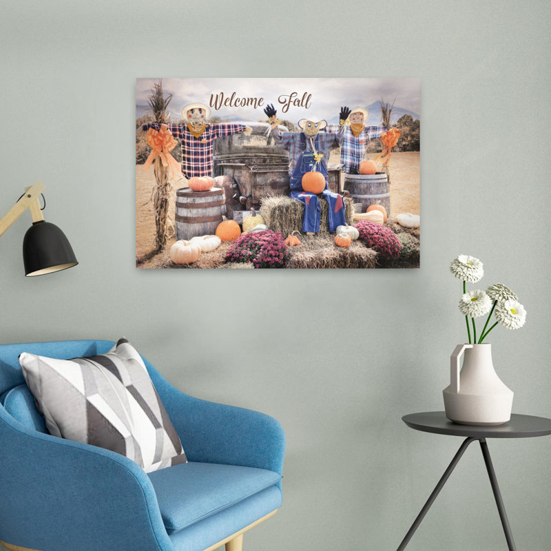 Welcome Fall, art contemporain d'automne, H 16 po x l 24 po