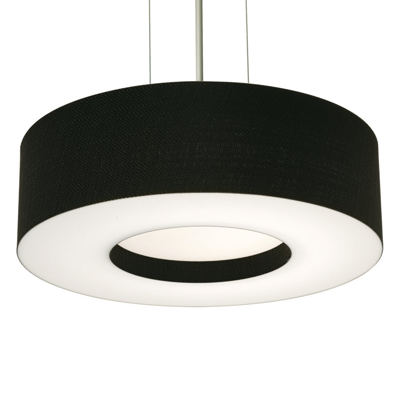 Luminaire suspendu 1 lumière, Noir, H 4,75 po x l 15 po x P 15 po