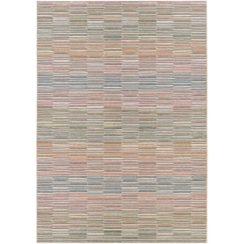 Ellenton Striped Flatweave Multicolor Indoor Outdoor Area Rug, Rectangle 5'3" x 7'6"