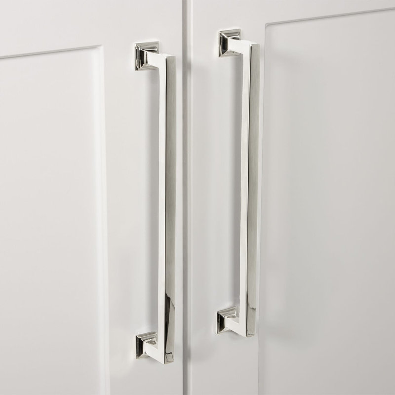 Grandeur Geneva 8" Brass Handle Pull, Polished Nickel