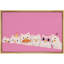 Cute White Cats on Pink Background Nursery Artwork, Bedroom Pictures, Framed Canvas Giclee Print Wall Art-1457977461-1457977465