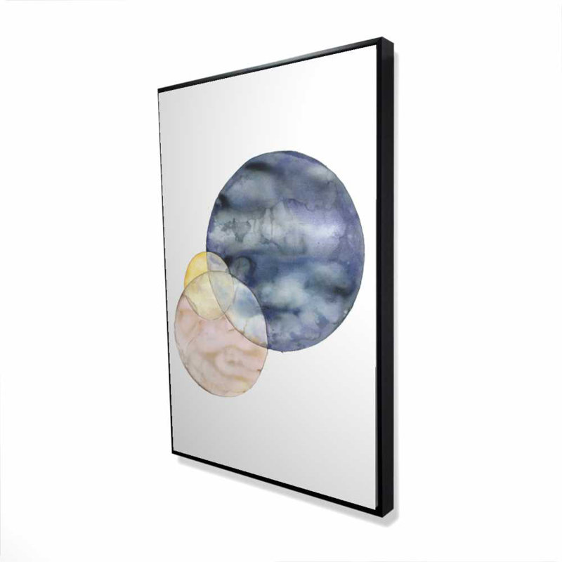Circles - Pattern Blue Framed Canvas for Stylish Home Decor
