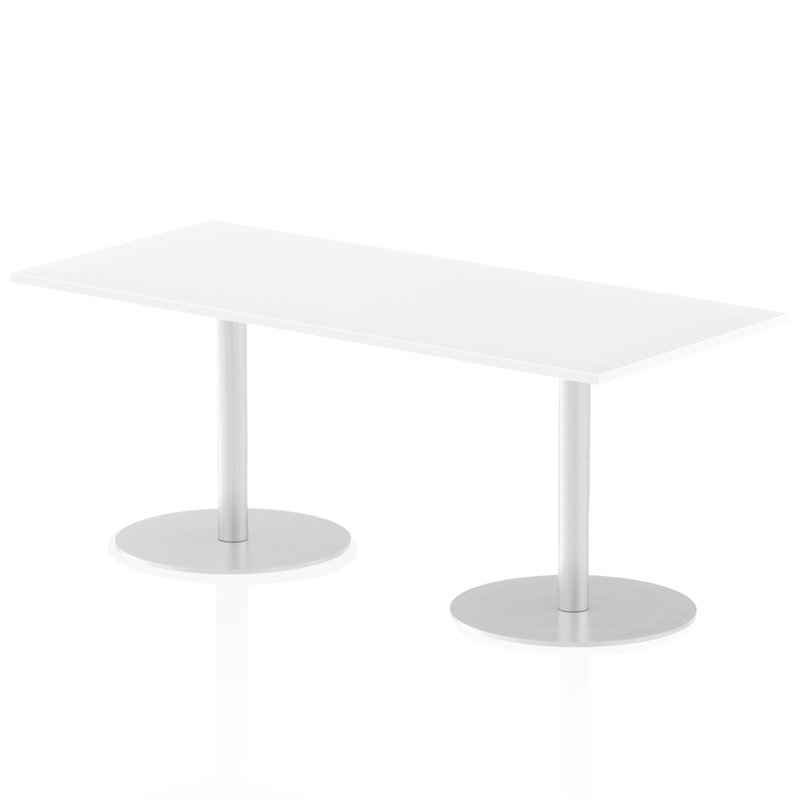 Leondre Rectangle Manufactured Wood Conference Meeting Table, White, 72.5cm H x 180cm W x 80cm D