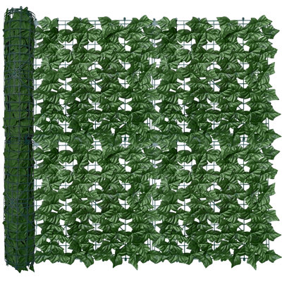 Faux Ivy Privacy Screen Fence, UV-Anti Faux Greenery Backdrop, Fake Vine Leaf Hedges Background（40" W x 160" L）