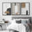 Grunge Brown Gray Paint Abstract Modern Rustic Nordic Home Decor - Framed Canvas Print Wall Art Work-73380046-73380044