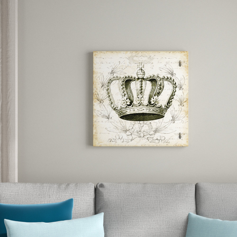 'French Laurel Wreath Crown' by Tre Sorelle Studios Graphic Art Print on Wrapped Canvas