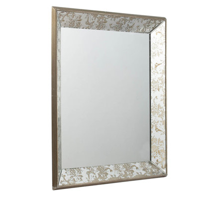 Antique Silver 24" X Mirror With Flower Details, Decorative Tray, Enhances Home Beauty, Hanging Option Floral Accented Mirror, Display Adds Character To Interior ,