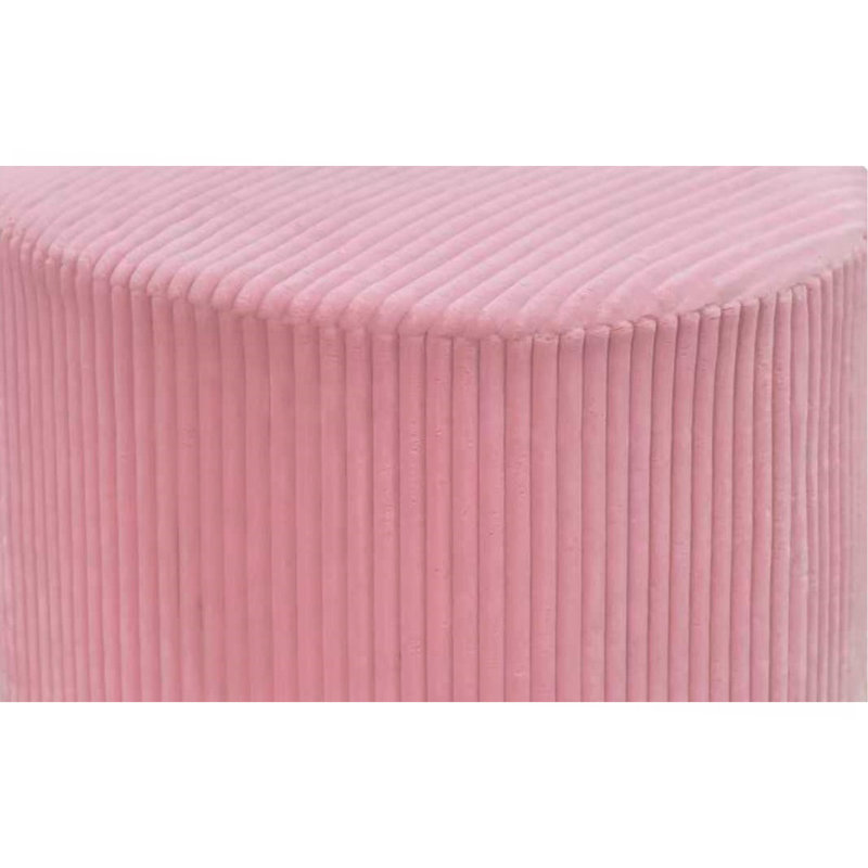 Pouf entièrement comprimé, revêtement en velours côtelé, Rose
