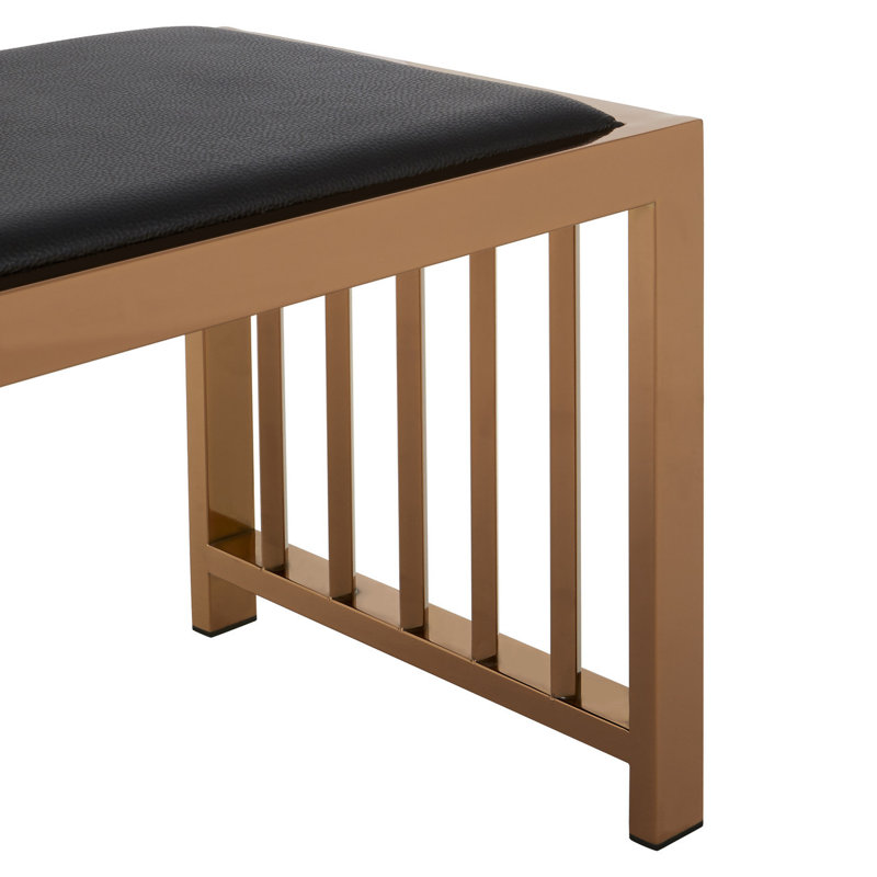 Tillar Genuine Leather Upholstered Bench