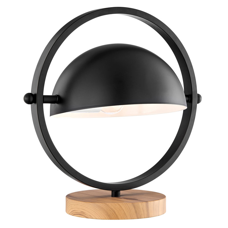 Metal Novelty Lamp, Black/Wood