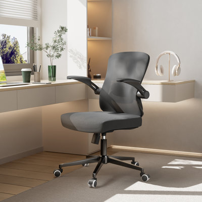 Ergonomic Office Chair, Adjustable Headrest With Lumbar Support & Flip-up Arms by Inbox Zero