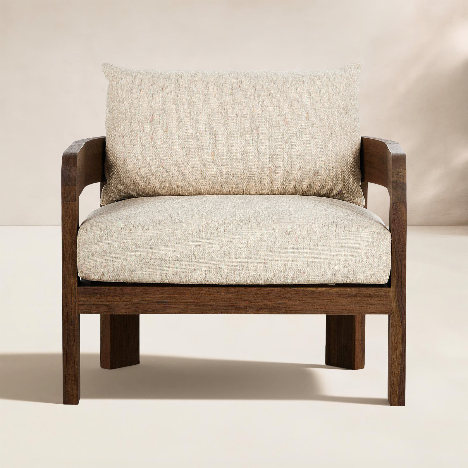 Ashira Outdoor Lounge Chair, Beige