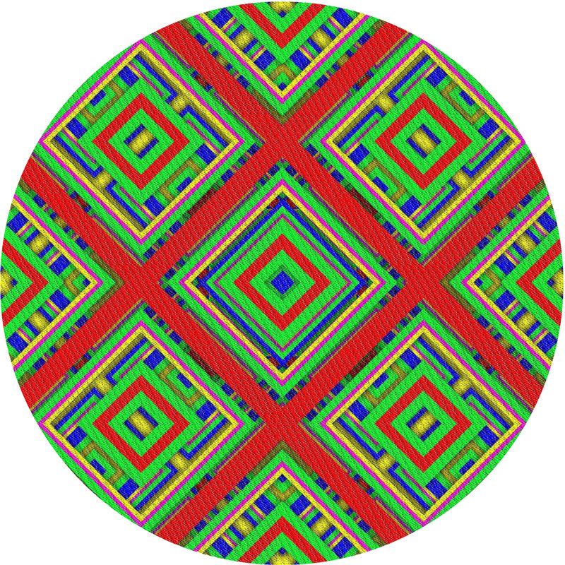Geometric Indoor Rug, Round 7'