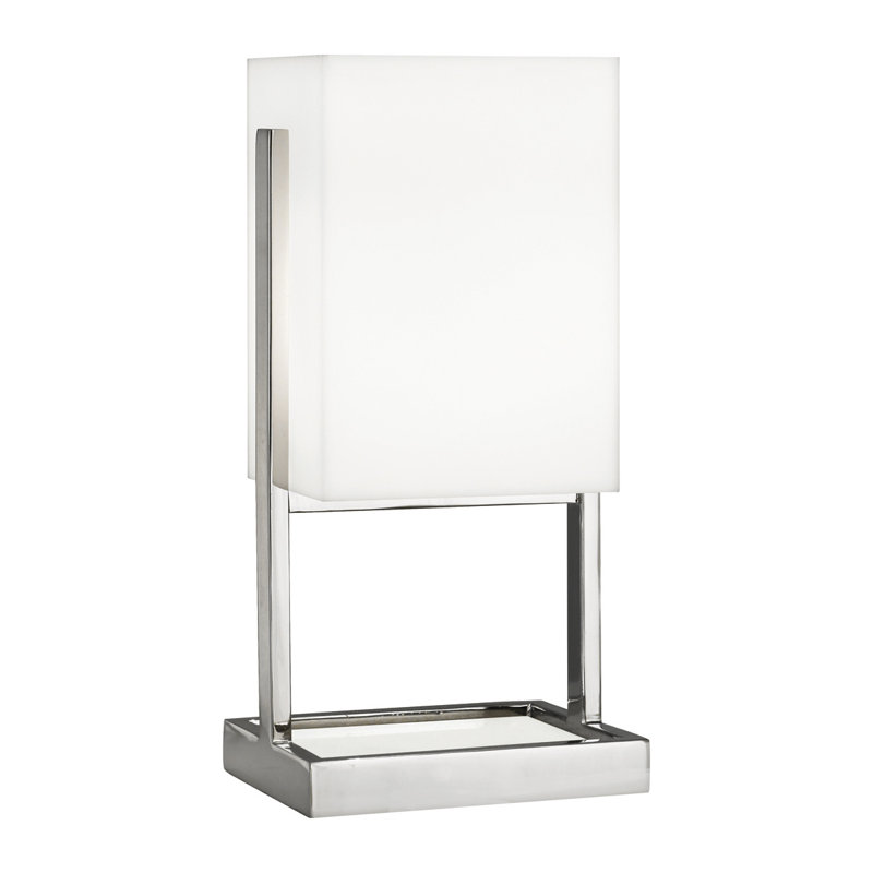 Lampe de table 13 po Nikole, Nickel poli / marbre blanc