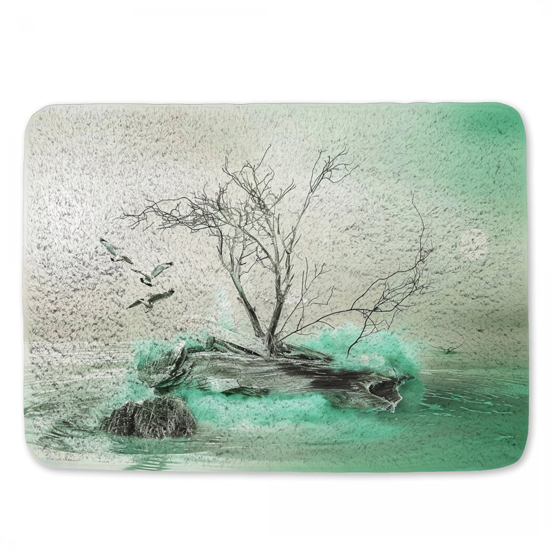 Tapis de bain arbre, L 17 po x L 24 po