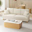 Table basse de rangement cannelée moderne avec plateau en faux marbre 39,4 "-2135058332