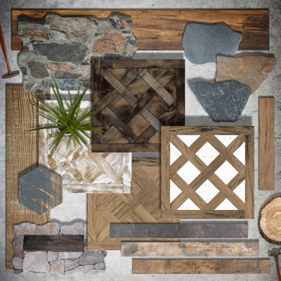 Kings Forest Lattice 17-5/8 In. X 17-5/8 In. Ceramic Floor And Wall Tile