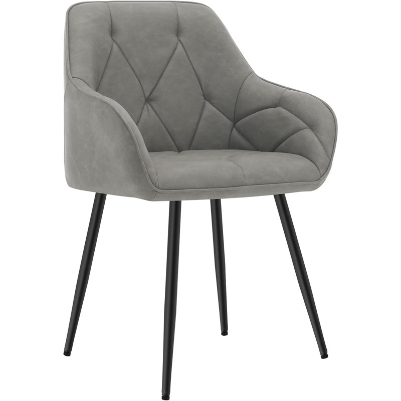 Rigney Upholstered Metal Side Chair, 1, Dark Grey