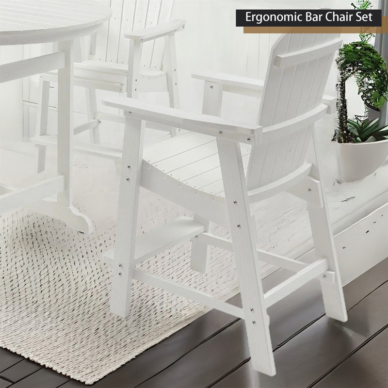 Ensemble bistro extérieur L 47,25 po Bettylu, Blanc