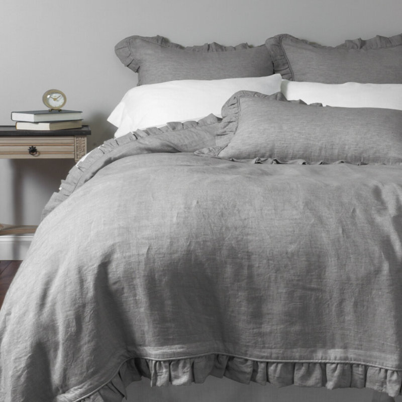Banji Traditional 100% Linen Duvet Cover - Twin, Twin Duvet Cover + 1 Shams