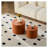 Modern Orange MDF Saddle Leather Round Accent Table