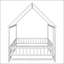 Lit en bois pleine grandeur avec cadre de toit-360445583-360445582