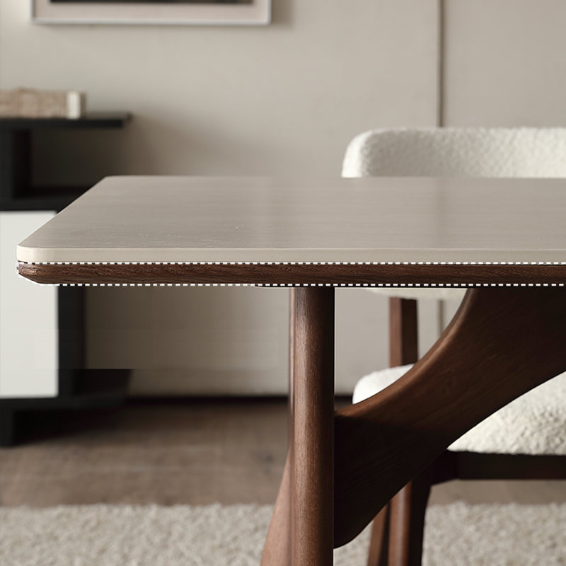Retro simple style rectangular dining table, 29.53"H x 55.12"L x 31.5"W