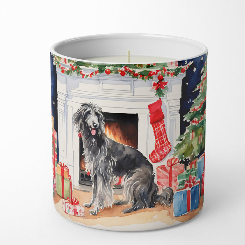 Bougie de Noël parfumée avec support en céramique
