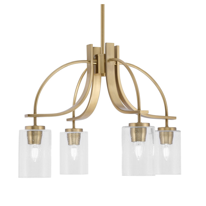 Lustre Cavella, Laiton New Age, H 15,75 po x l 23,25 po x P 23,25 po, 4