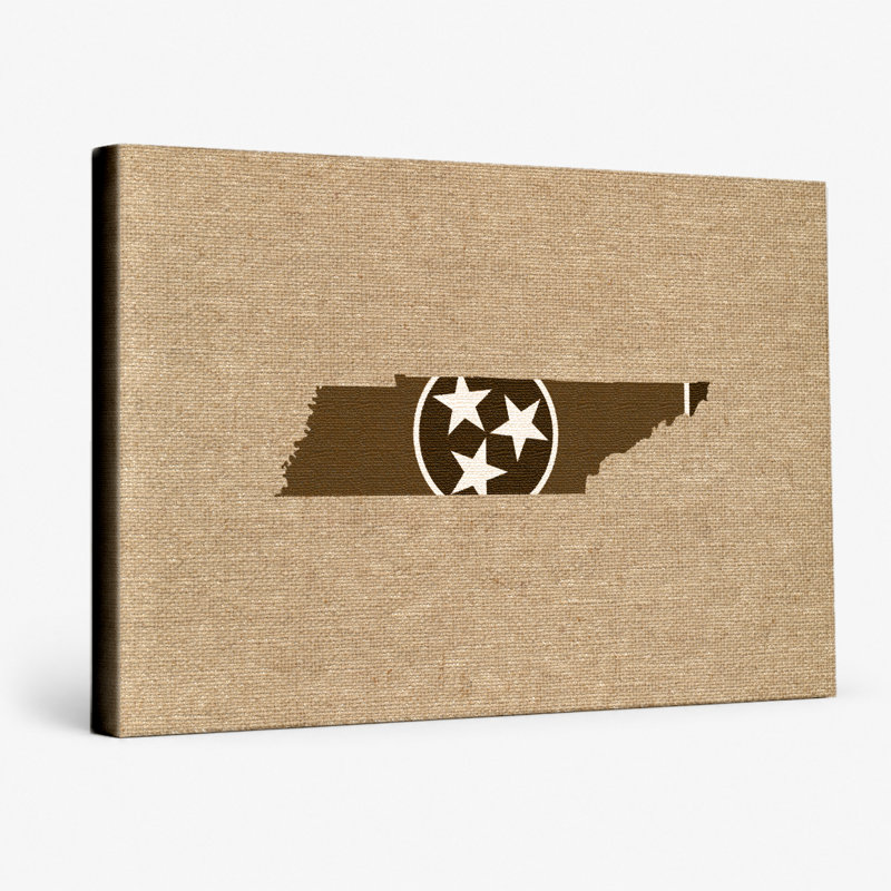 Carte du Tennessee avec carte Tristar, 14" W x 11" H