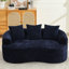 Courbe en chenille bleue, 3 coussins inclus, sans assemblage, mousse à mémoire de forme pour une journée de repos, idéal pour les petits appartements,