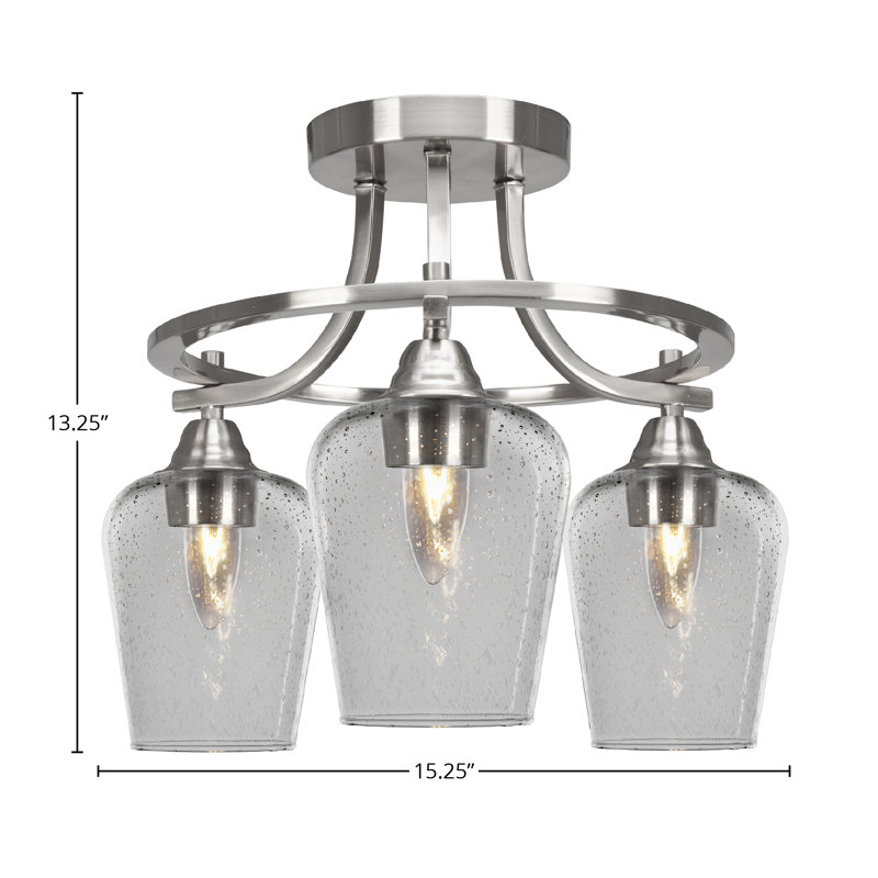 Verre semi-encastré 3 lumières Yendy Paramount, À bulles