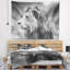Tapisserie de lion africain sauvage gris animal-28494915
