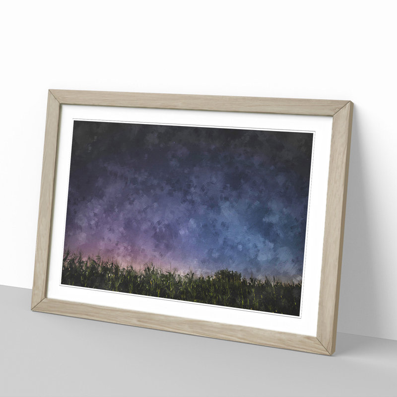 Grassfield in Romania - Picture Frame Painting, 36cm H x 48cm W x 2cm D, Oak Framed
