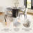 Modern Fabric Upholstered Dining Chairs with Ergonomic Backrest, Golden Metal Legs-1244585197